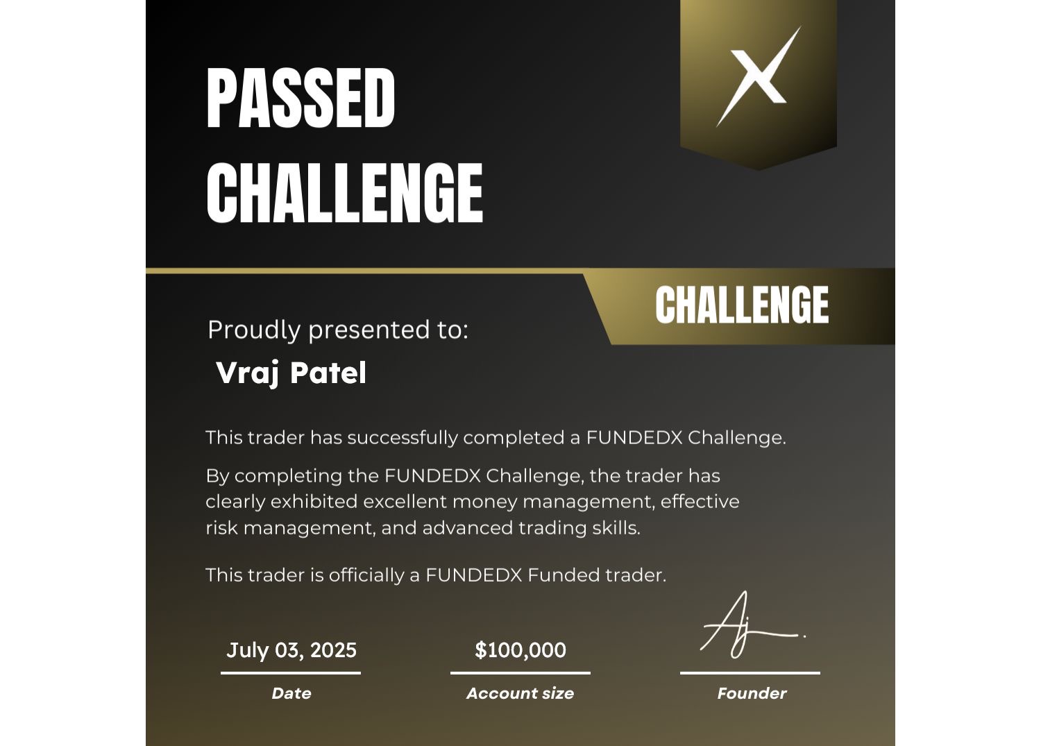 FUNDEDX $100K